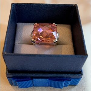 Vintage Pink Ice Gemstone Ring, 925 Silver